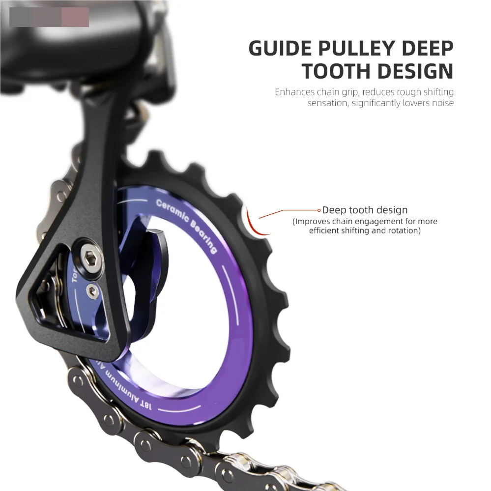 

18T Ceramic Rear Derailleur Pulley Jockey Wheel, Road Bike Guide Pulley for AXS RED L-TWOO ERX ER9 R9 R7