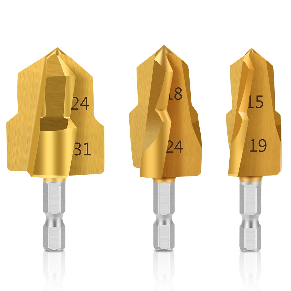 1-3 Stück PPR Stufenbohrer für Wasserrohrreparatur, Bohrverbindungswerkzeug für PVC-Rohre, Reibahle-Bits – Detail 6