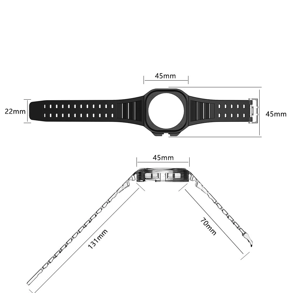 سوار ساعة سيليكون شفاف لساعة هواوي ، أحزمة ومشابك Cyber GT ، قطعة واحدة متكاملة ، إطار حافظة Bezel ، رياضة S