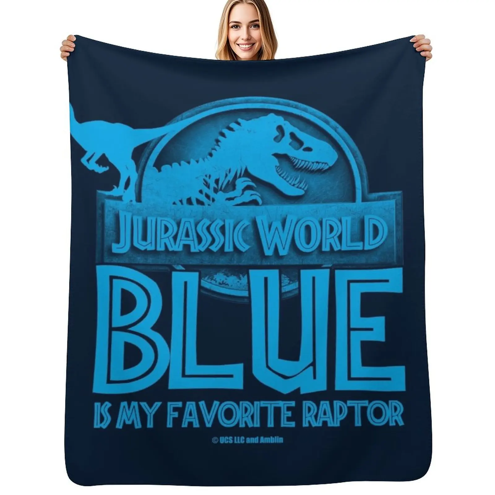 

Jurassic World - Blue is my favorite raptor Throw Blanket All Season Soft Lightweight Blanket for Home