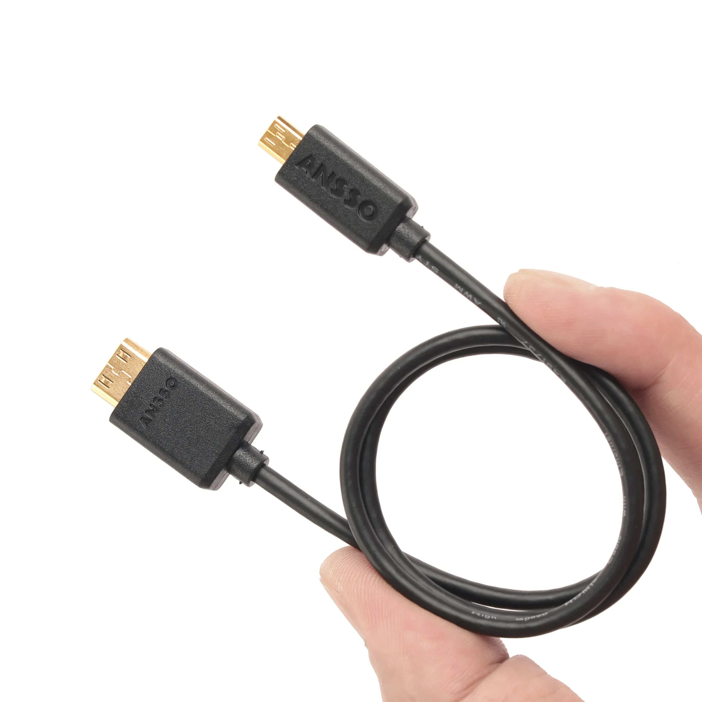 Ansso Micro نقل الصور الفردية Mini Micro HDMI متوافق مع مقياس الحبل المرن القصير DJI Hawkeye RSC2