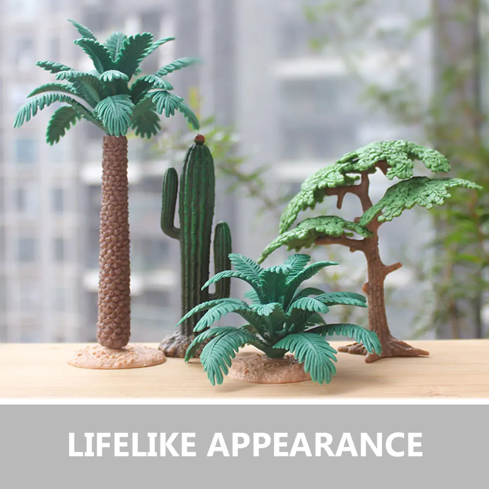 

4Pcs Simulation Landscape Plant Ornaments Highly Realistic Artificial Greenery for Home Office Decoration Mini Trees DIY Scenery