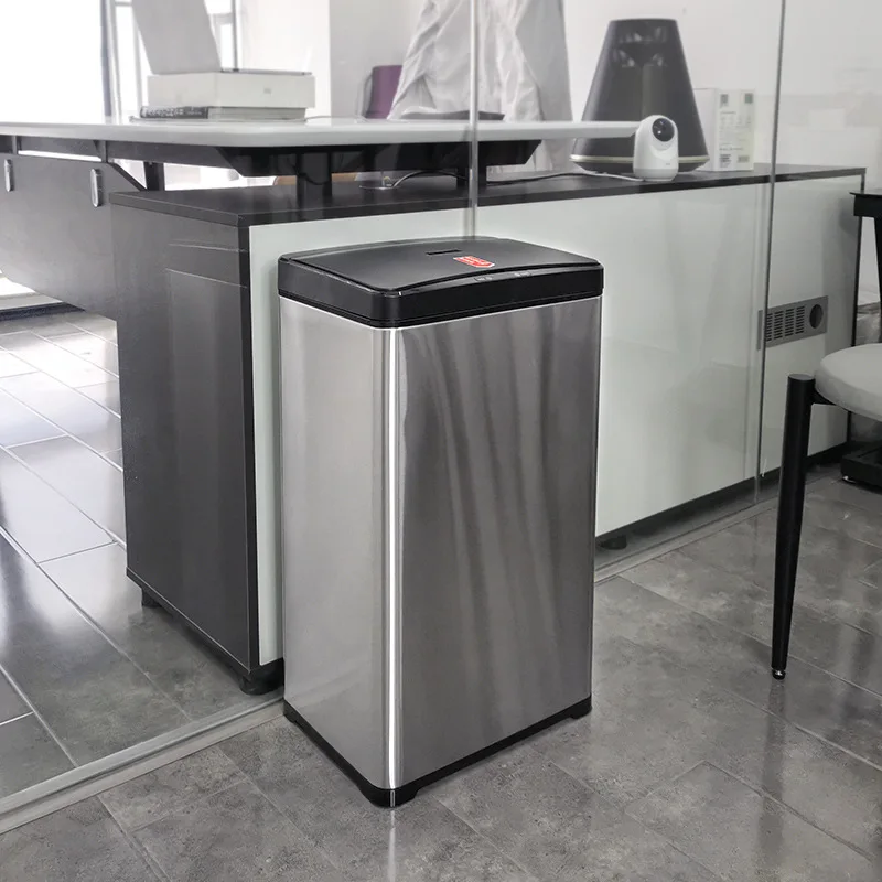 Intelligent induction trash can 30L stainless steel household and commercial hotel large trash can manufacturer wholesale