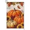 Fall Pumpkin Farmhouse Garden Flag 12x18 Sunflowers Maple Leaves Yard Decor llz