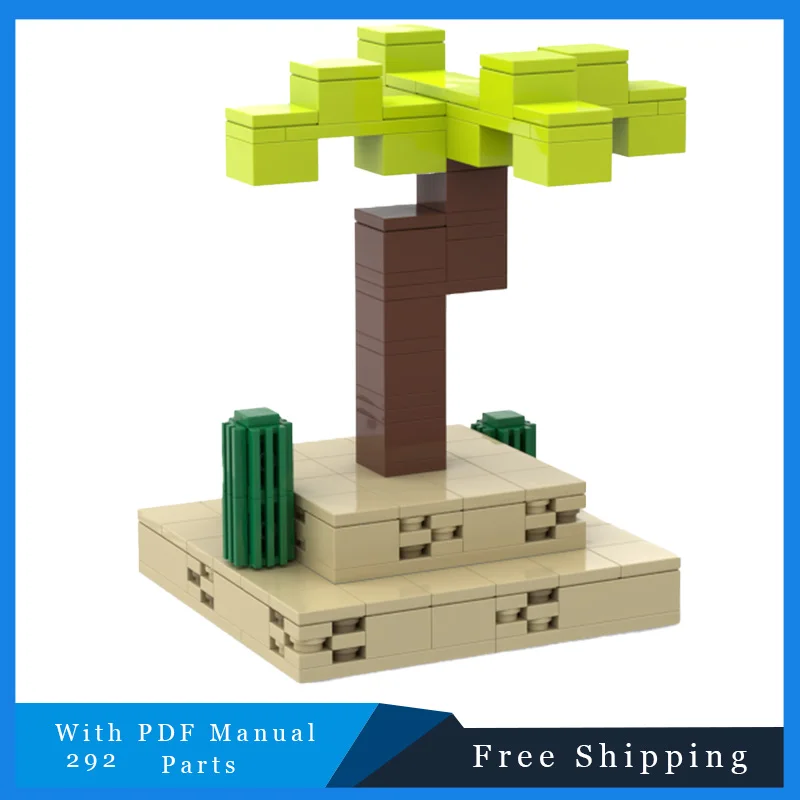 

292 PCS MOC Palm Tree Building Blocks Desert Scene Model Bricks Set For Children Educational DIY Assembly Toys Set Holiday Gift