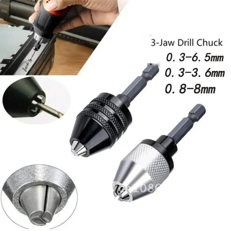 Hex Adapter Impact Driver Adapter quick change Mini Drill Chucks 0.5-8 mm multi tool Hexagonal 1/4