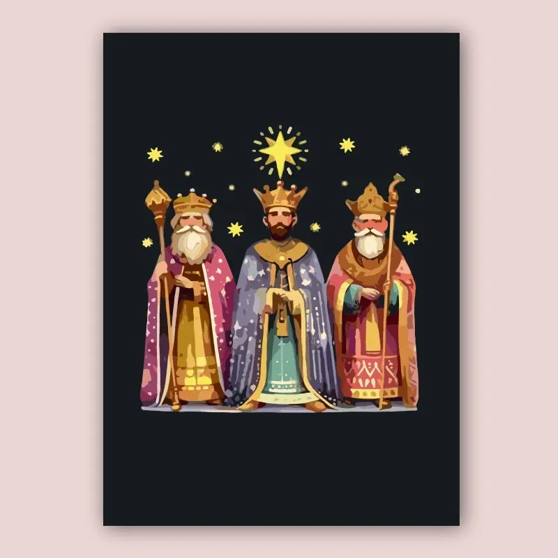 قطعة واحدة، بطاقة تهنئة يوم الملوك الثلاثة، بطاقة تهنئة فيليز ديون دي رييس، بطاقة تهنئة لوس رييس ماغوس، بطاقة ثلاثة رجال حكيمة #3