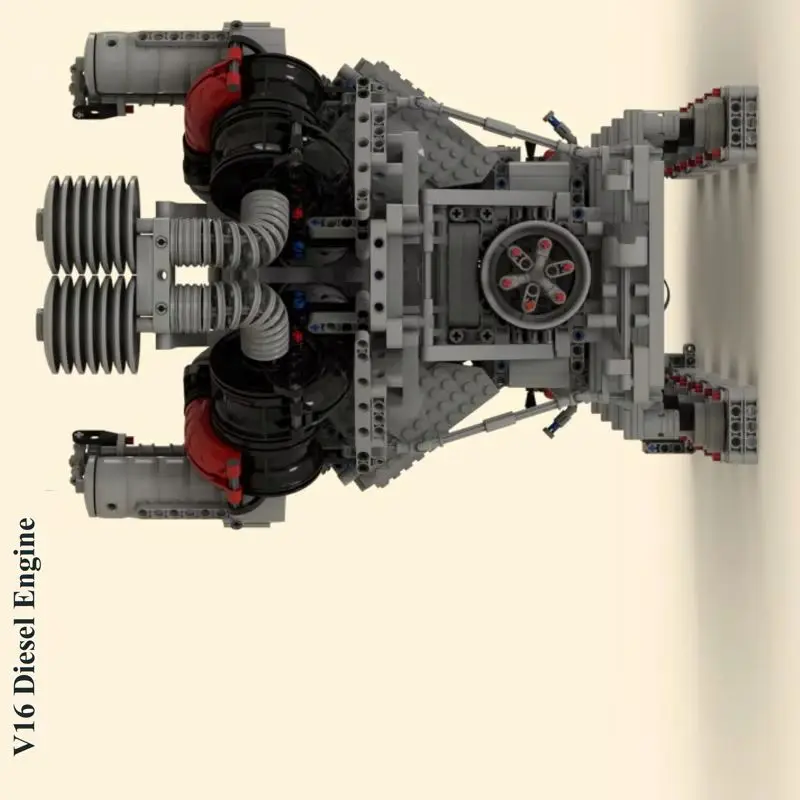 Kreative V16 Diesel Motor MOC Baustein DIY Montage Technologie Ziegel Wissenschaft Pädagogische Motoren Spielzeug Display Weihnachten Geschenk