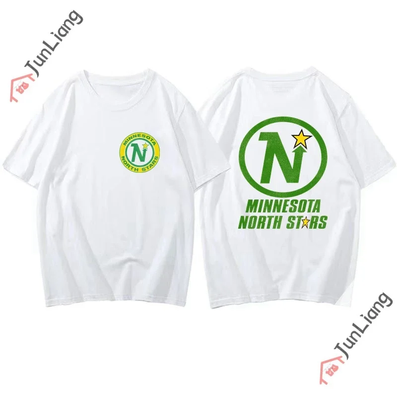 Defunct Minnesota North Stars Hockey Team T-Shirt New ice sport shirt summer Breathable oversized XS-4XL men's shirt