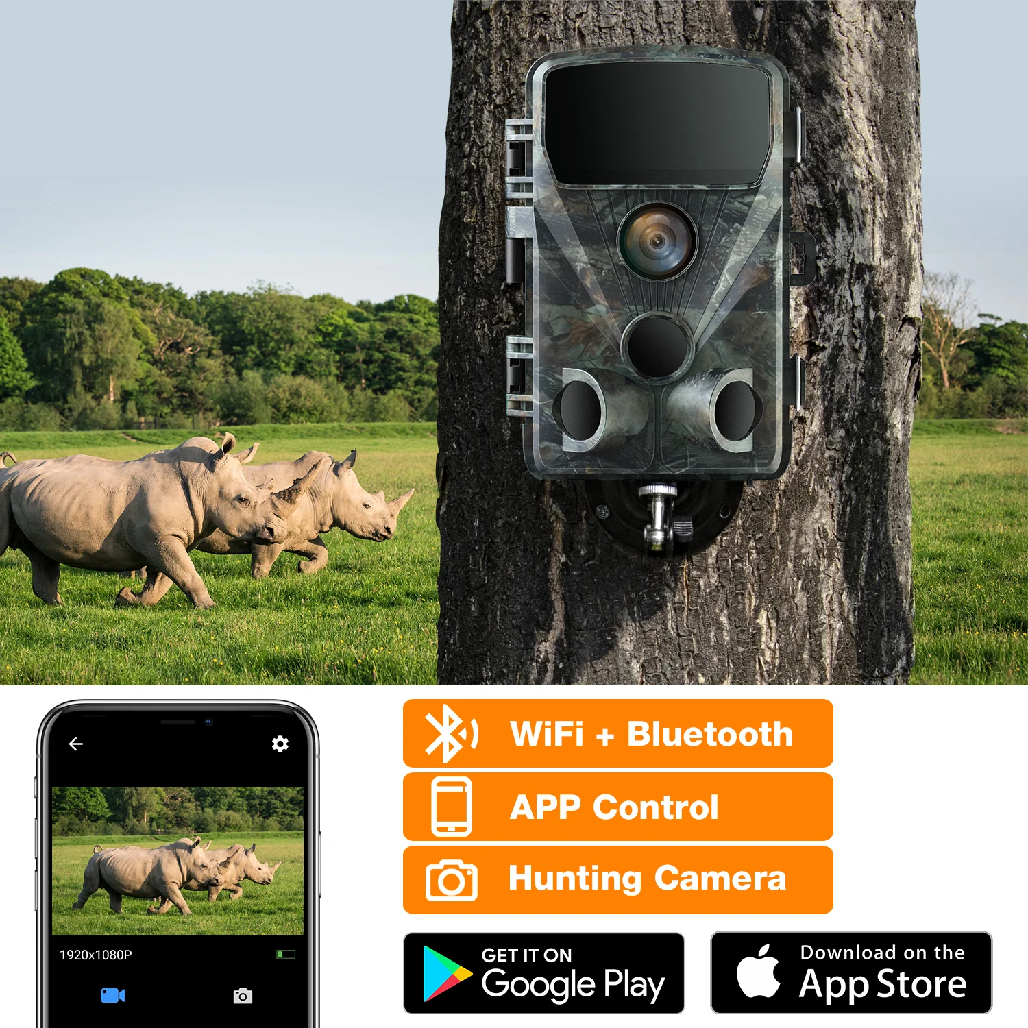 Trail Camera 4K 24MP WiFi Game Hunting Wildlife Cameras with Infrared Night Vision IP66 Waterproof 0.2S Trigger Motion Activated