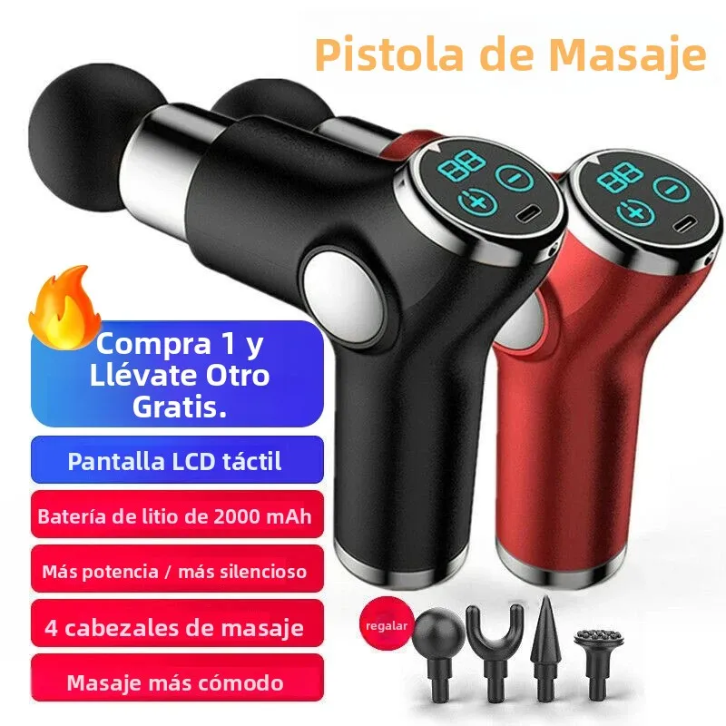 Pistola de masaje de percusión para tejido profundo, masajeador muscular, pistola fascial para alivio del dolor, vibrador corporal y de cuello, fitness, masajeador percusivo