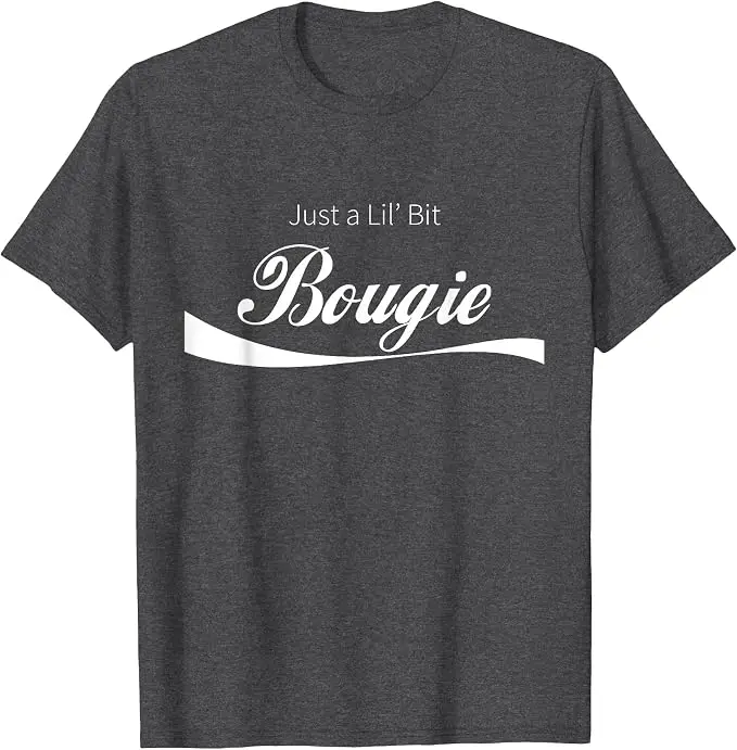 Just A Lil' Bit Bougie Lustiges, schäbiges, schickes Text-T-Shirt mit Y2k-Schriftzügen, personalisiertem Spruch, weiches Baumwoll-Kurzarm-T-Shirt – Detail 9