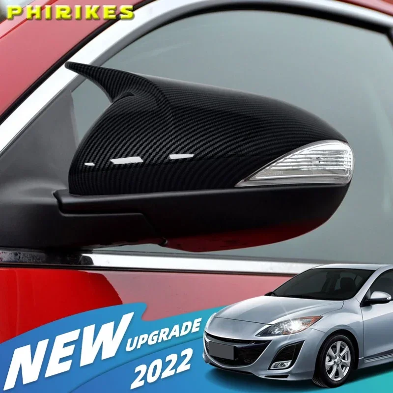 Car Rearview Mirror Cover Shell For Mazda 3 Axela BL 2009 2010 2011 2012 2013 Side Mirror Cap Housing With lamp Type Painted