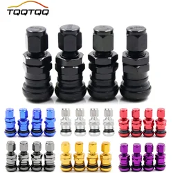 TQQTQQ 4Pcs/Set Car Truck Motorcycle Valve Short Stems Metal Bolt Tire Valve Stem Kit with Dust Cap Car Accessories