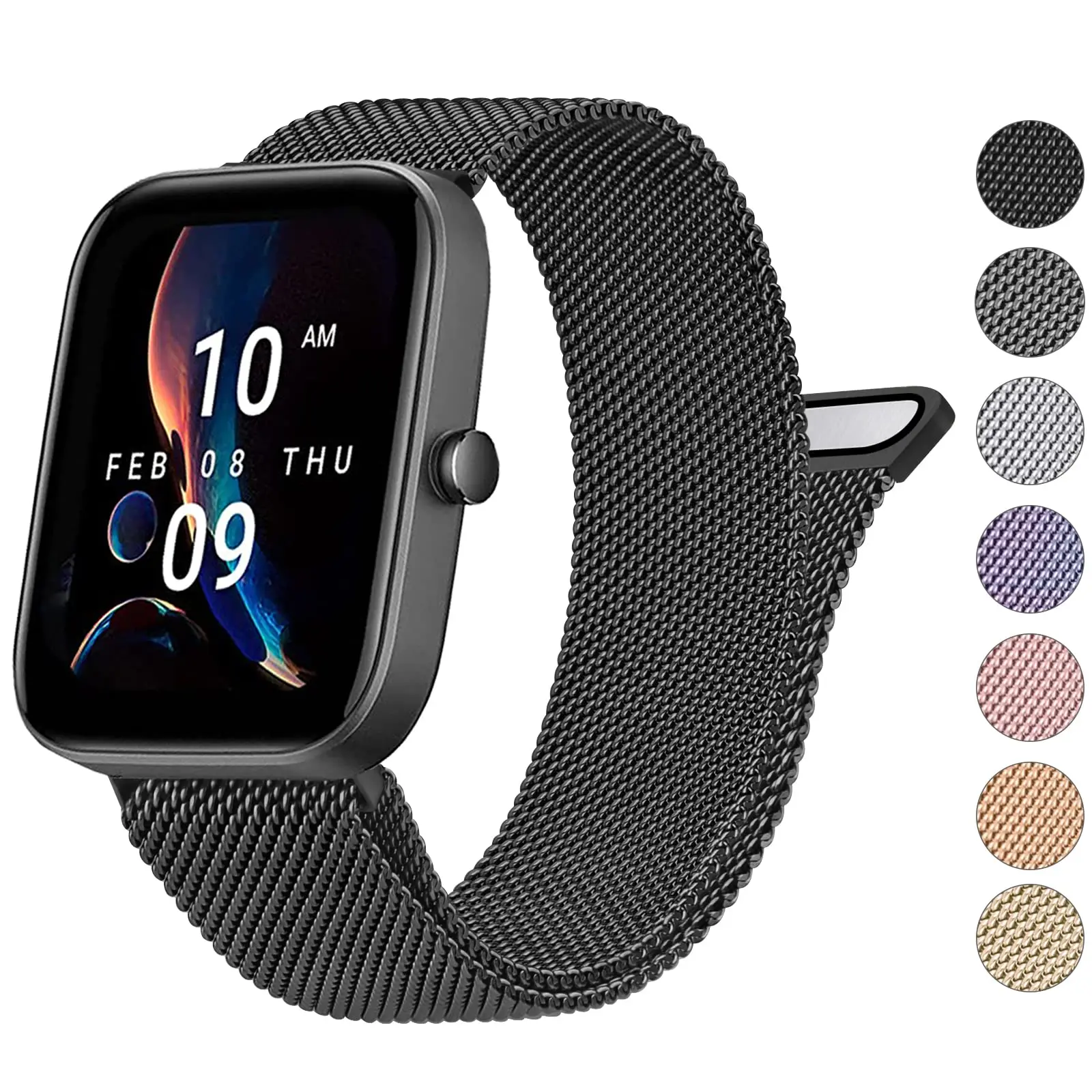 20mm 22mm Milanese loop For Amazfit GTS/GTR-4-3-2-2e-Mini-Pro/stratos 3 Metal Bracelet watch band for Amazfit bip-U-S-lite strap