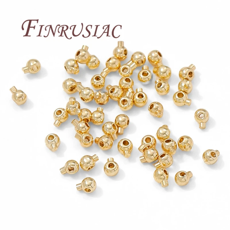 10/20 Stück 18 Karat vergoldete Quetschenden, silberne Quetschperlen, runde Crimp-Endperlen, DIY-Schmuckherstellungszubehör – Detail 23