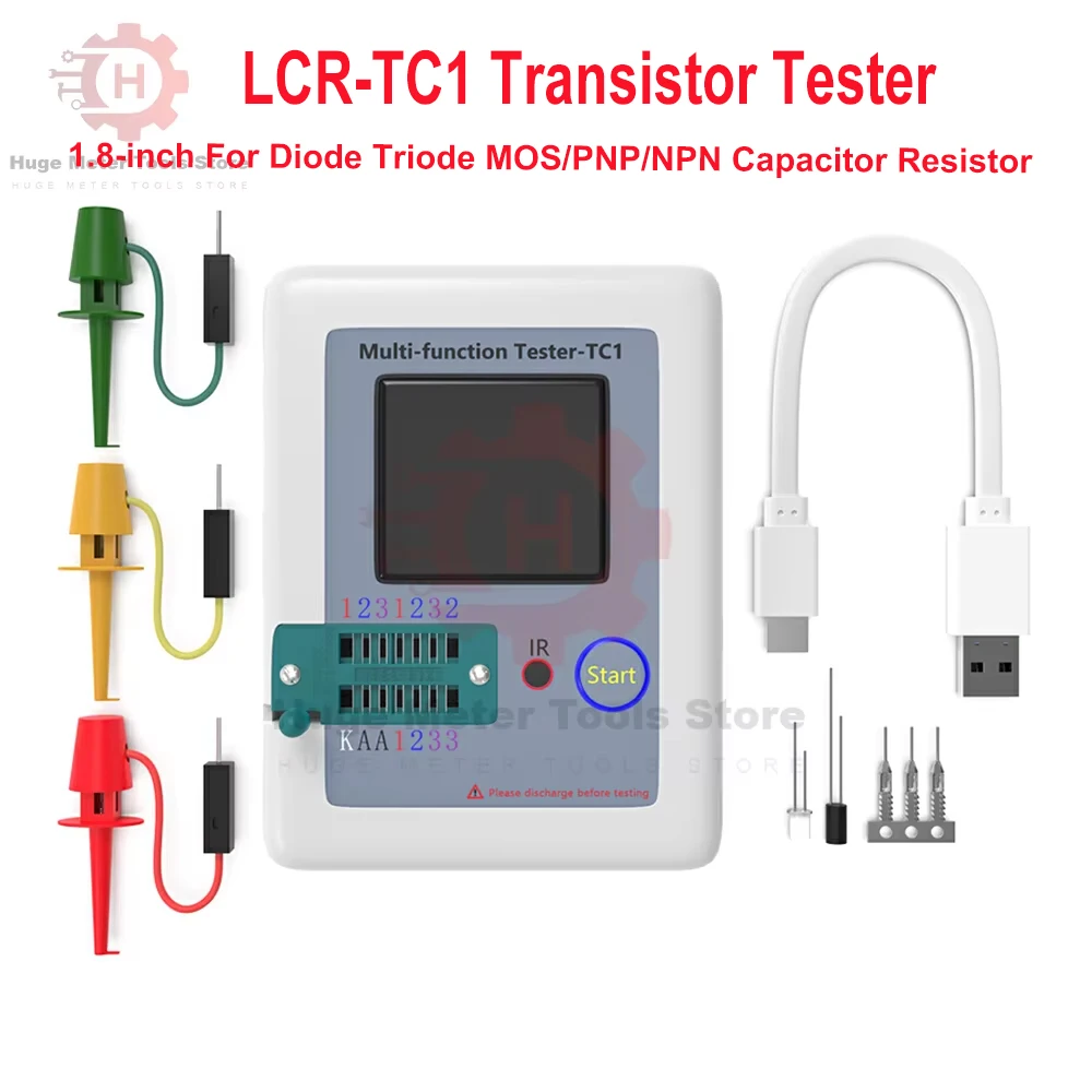 LCR-TC1 Multimeter Digital penguji Transistor TFT Backlight Transistor Tester Diode Triode kapasitor Resistor Meter