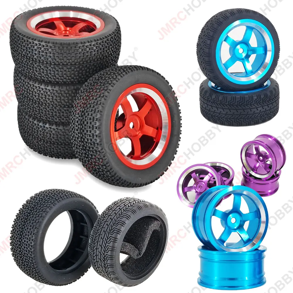 Upgrade Aluminum Alloy Metal Rubber Off-Road On-Road Wheel For WLToys 124016 124017 Mjx Hyper Go 16207 16208 14301 RC Cars