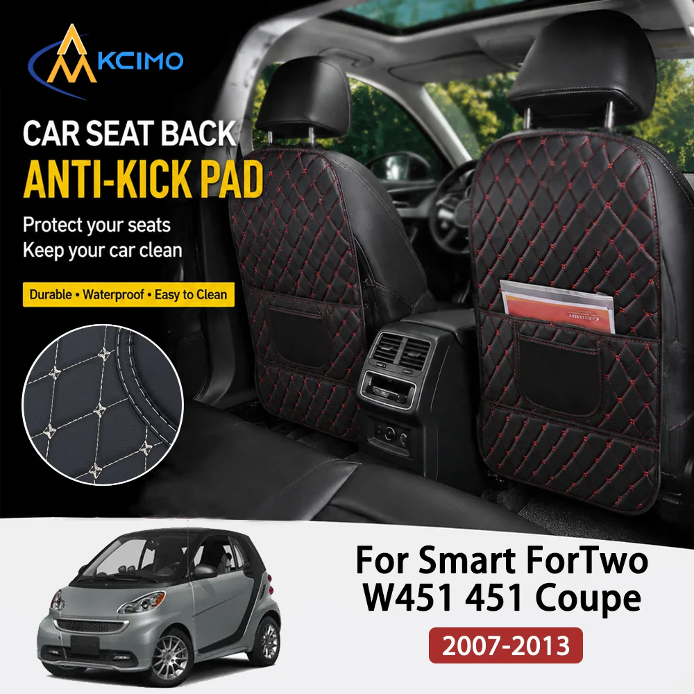 For Smart ForTwo W451 451 Coupe 2007-2014 Seat Back Anti‑Kick Mats, Rear Seat Anti‑Scratch Pads, Interior Guard Accessories
