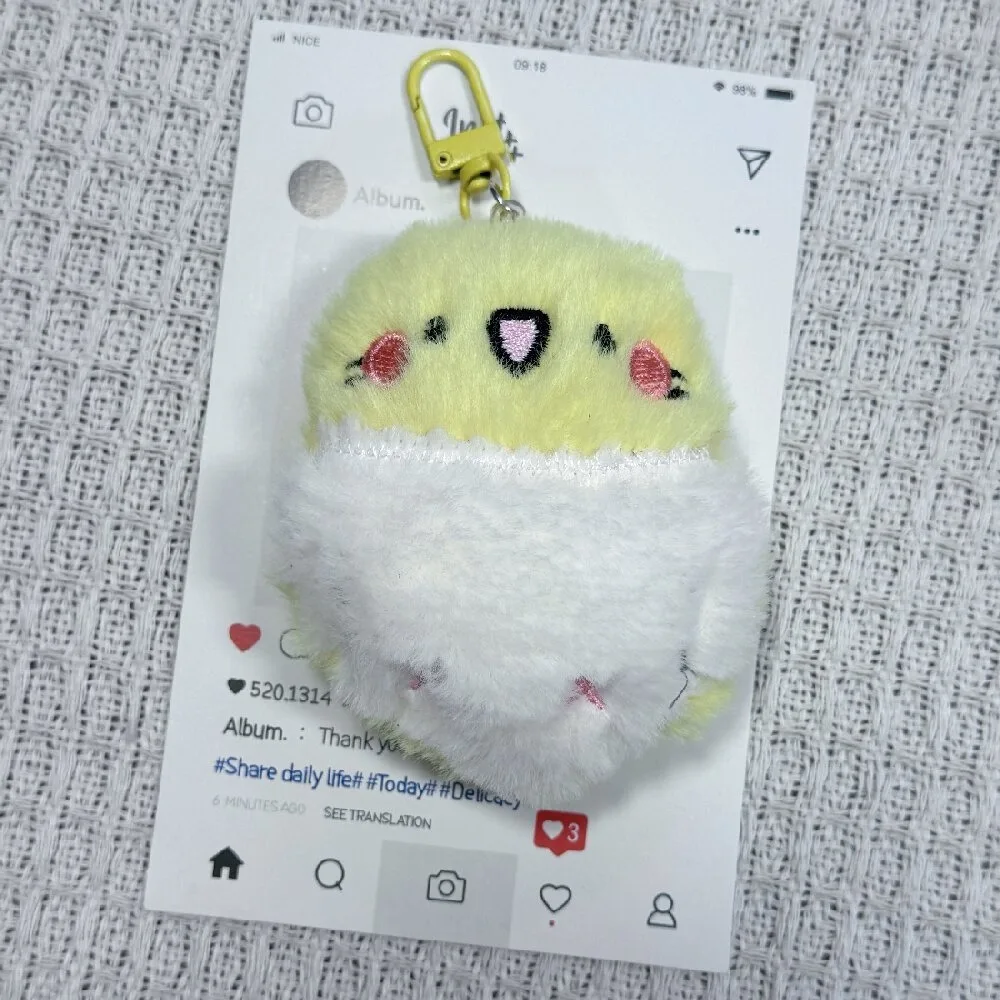 Hanging Ornament Parrot Bird Pendant Super Cute Animal Doll Bird Keychain Bag Charm Small Gift Bird Plush Doll School Bags