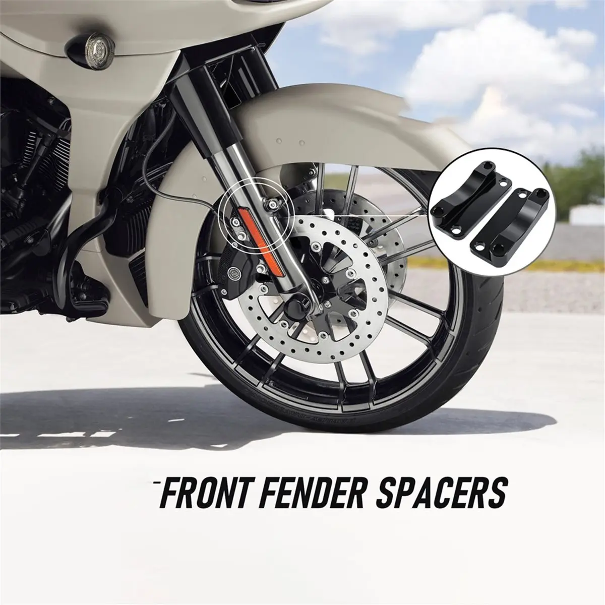 update. Front Fender Spacer Bracket Relocator Kit for Harley 1993-2013 Touring Road King Road Glide Street Electra Glide