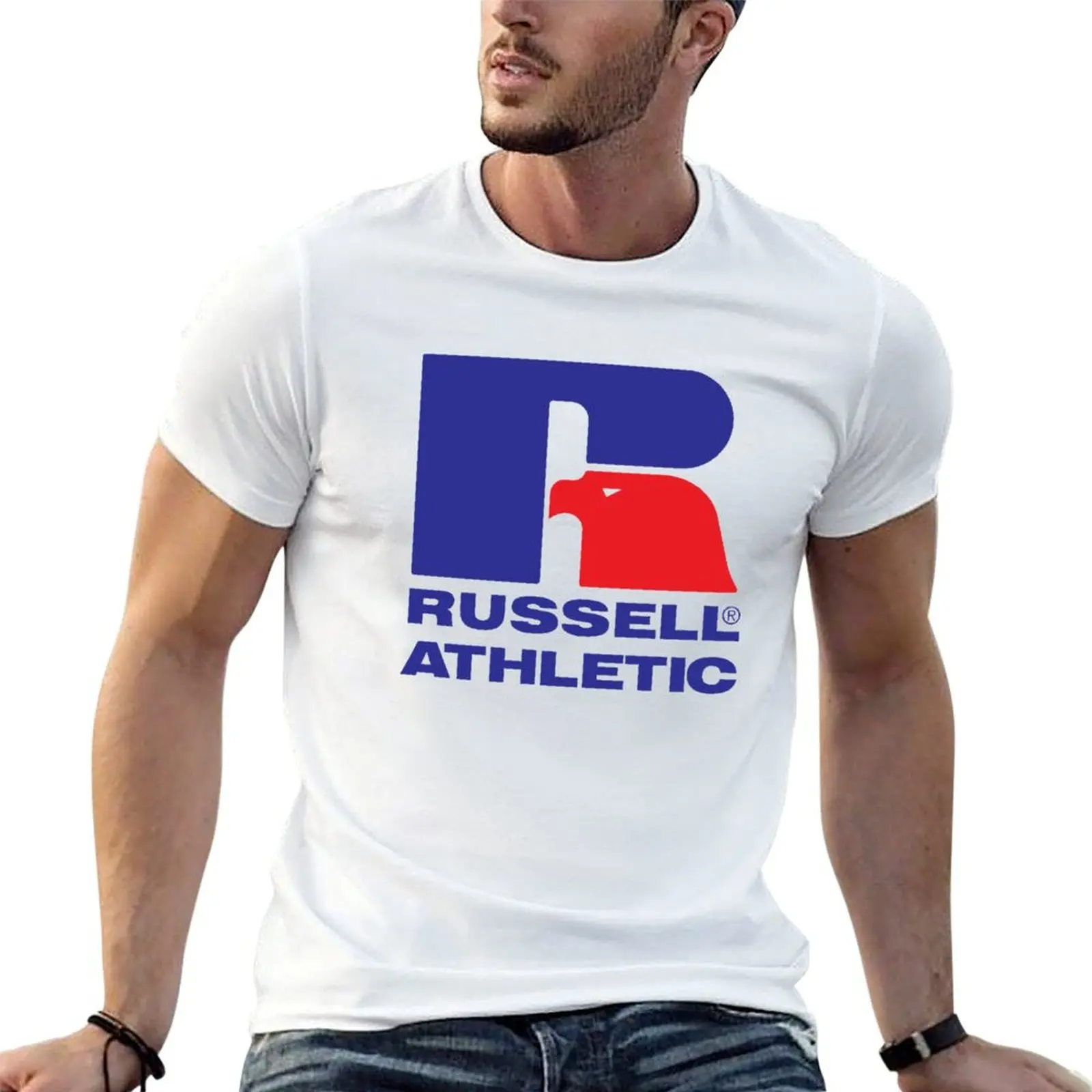 Camiseta deportiva Russell, transpirable, básica, de algodón