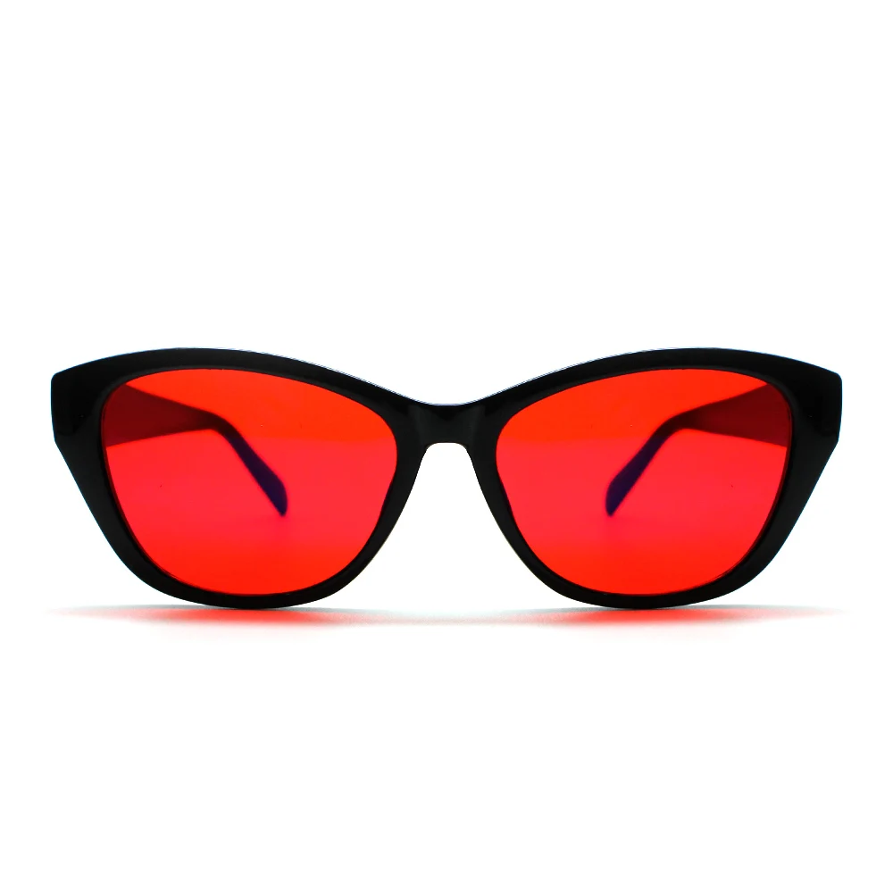 Diabo olho de gato anti luz azul óculos femininos com lente vermelha lente laranja anti fadiga óculos de proteção para os olhos