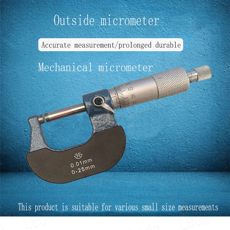 

1pcs Genuine Mechanical Outer Diameter Micrometer Micrometer 0-25MM Industrial Grade Micrometer 0.01 Precision