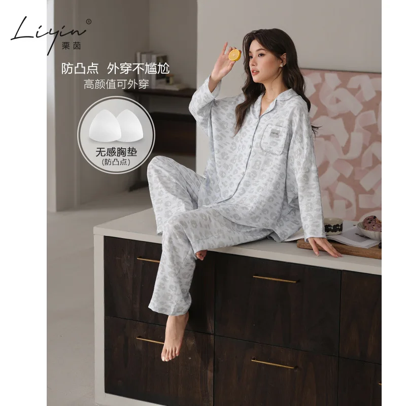 

Pjs Set Cotton Women's Pajama Set Long Sleeves Women's Warm Winter Pajamas Fashionable Home Clothes Pajamas Cute Soft Pajama Set