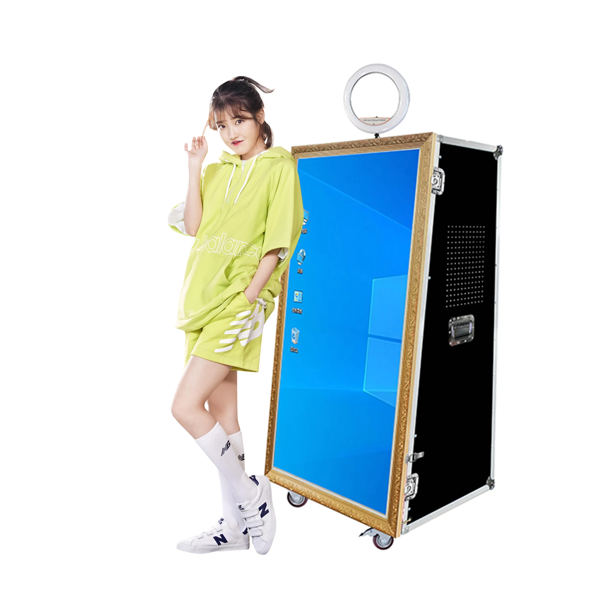 /Built-in Mini PC DSLR Software 15-Person Capacity Touch Screen /Mirror Photobooth Magic Selfie Photo Booth