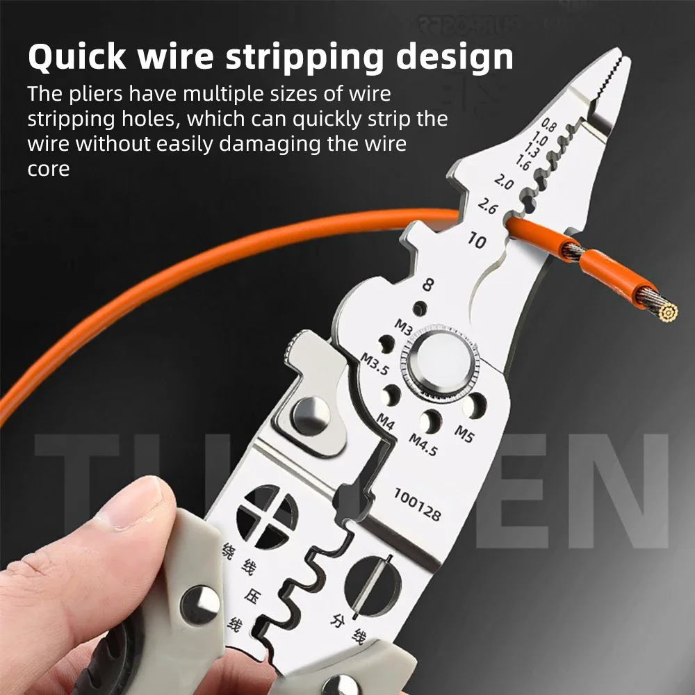 Multifunctional Wire Crimper Pliers Cable Cutter Adjustable Automatic Electrical Wire Stripper Stripping Terminal Hand Tool