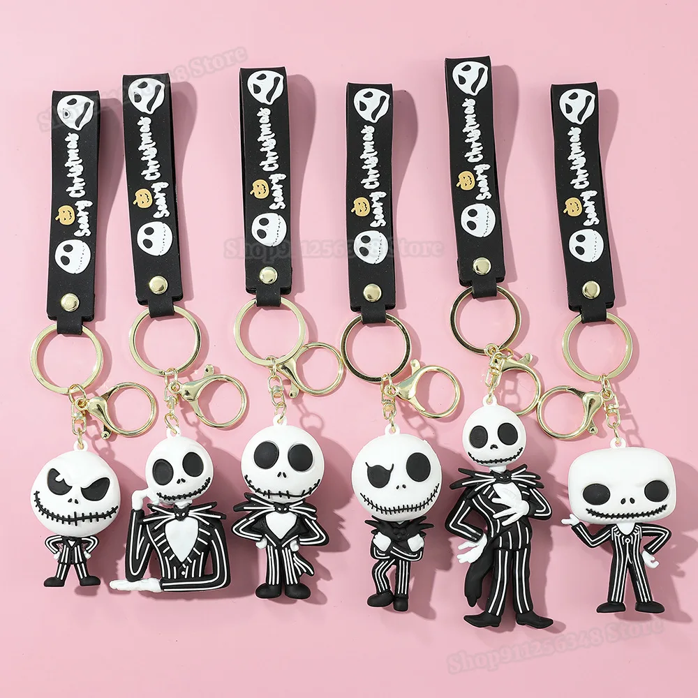 O pesadelo antes do natal jack skellington anime figura chaveiros disney dos desenhos animados pvc chaveiros 2025 novos chaveiros ornamento