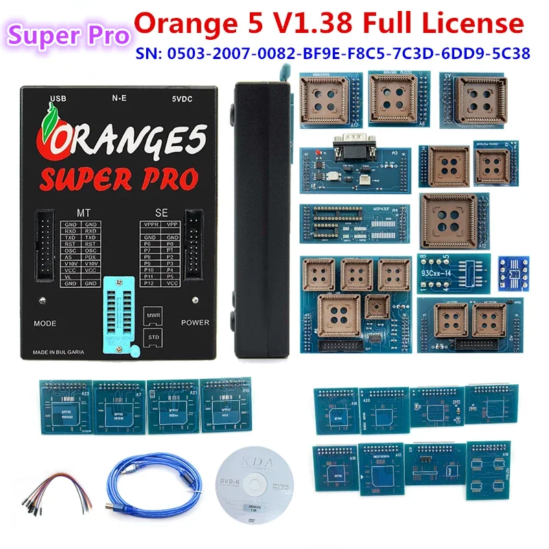 Orange 5 Super Pro V1.38 Full Actived Professional Programming Device with Full Adapters Orange5 Super Plus OBD2 ECU Programmer