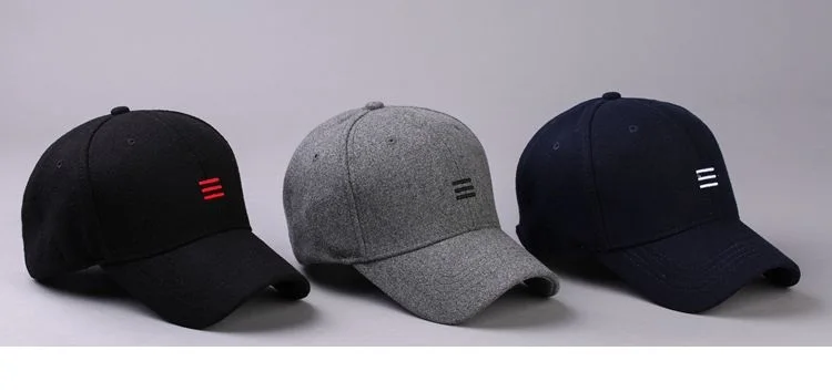 Big Head Men Women Woolen Baseball Cap Winter Wide Brim Warm Snapback Hat Plus Size 58-60cm 61-65cm