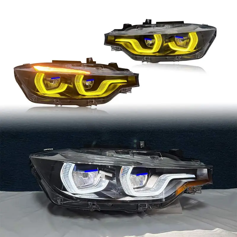 For BMW 3 Series F30 F35 2013-2018 LED headlights yellow daytime running lights switch to front headlights