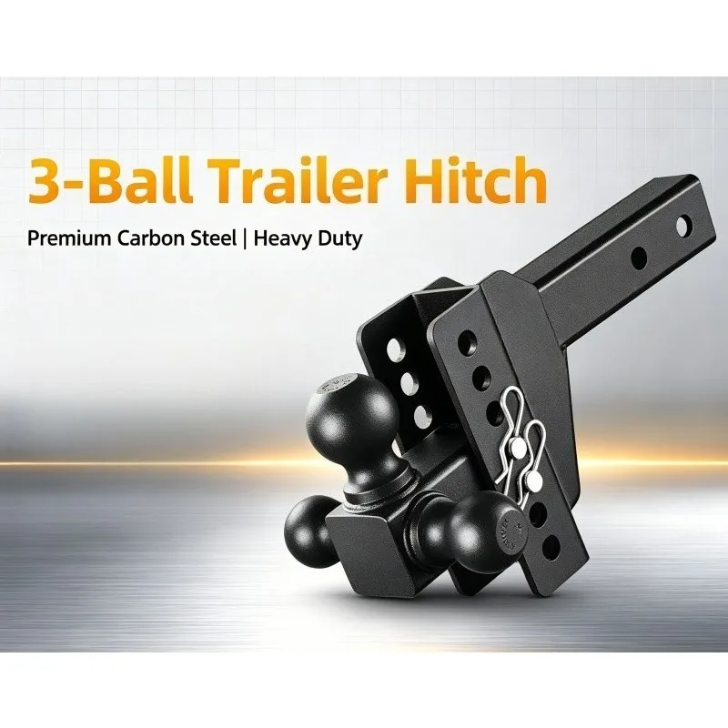 Three Ball Trailer Hitch Towing Arm Heavy Duty Off Road Modified Car Connecting Mount Universal Automotive Towing Accessory