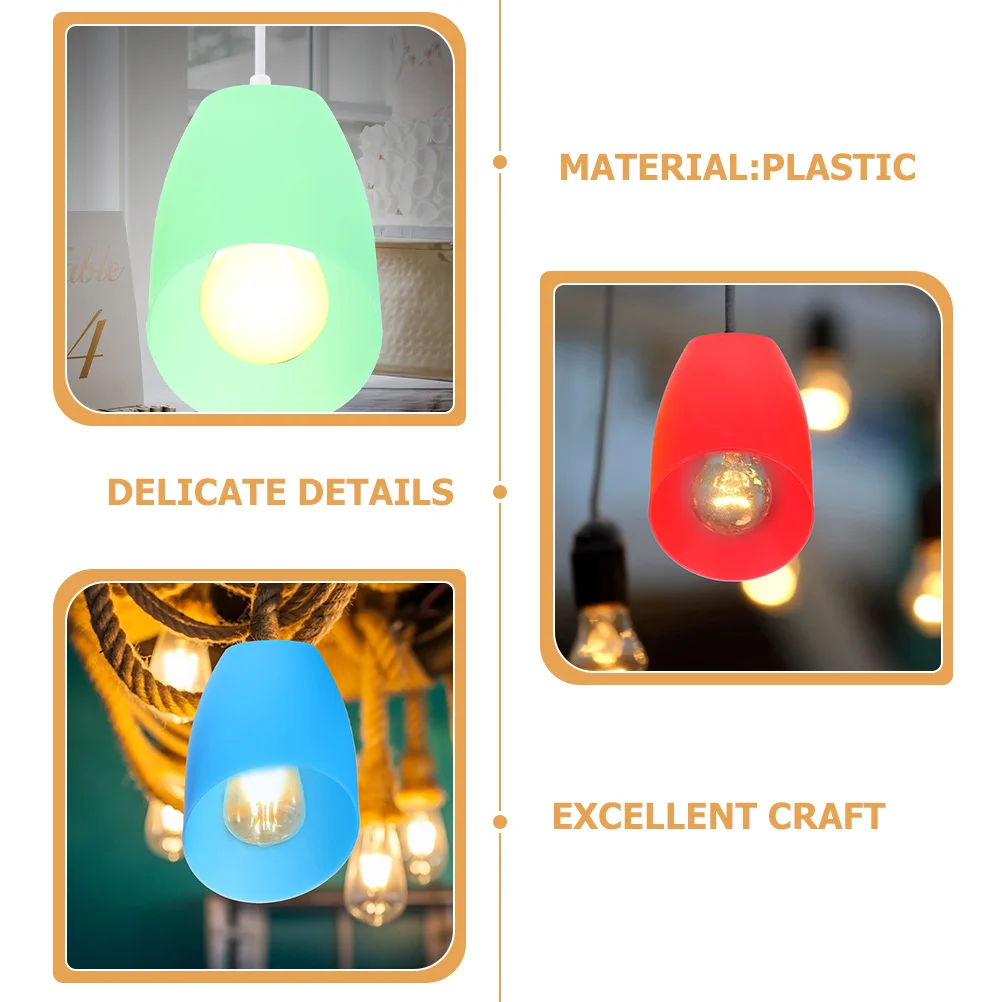 

6Pcs Decorative Plastic Lamp Shade Inclined Head Style Replacement for Hanging Wall Floor Table Lamp Home Light Fixture Cover