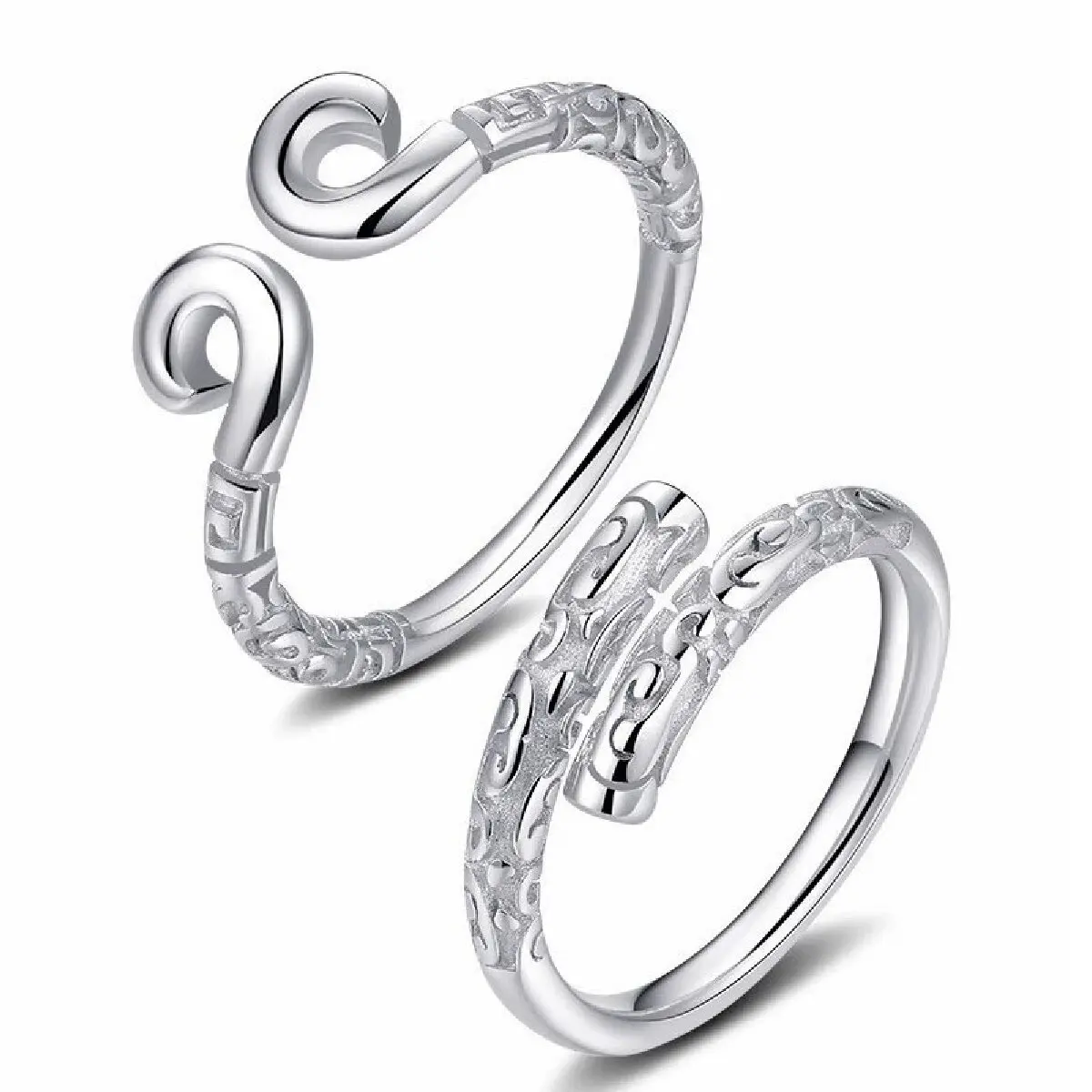 Monkey King Golden Hoop Couple Ring Set Open Adjustable Matching Rings for Women Men Journey Jewelry Gift