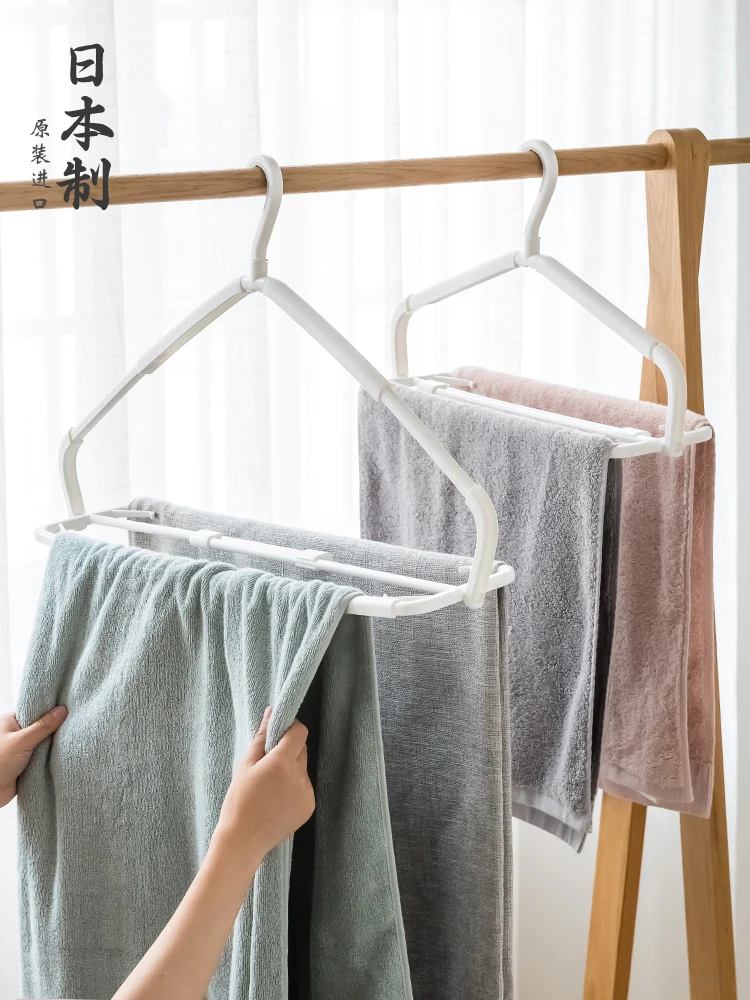 Household Retractable Drying Towel Hanger Bath Towel Windproof Clothes Rack Drying Sheets Clothes Support Pant Rack