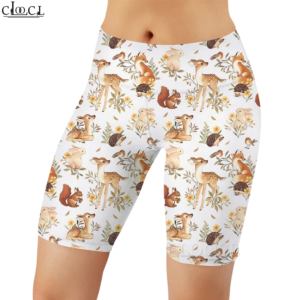 CLOOCL Casual Frauen Enge Shorts Cartoon Welpen Muster 3D Gedruckt Leggings für Weibliche Gym Training Jogging Sexy Nahtlose Shorts