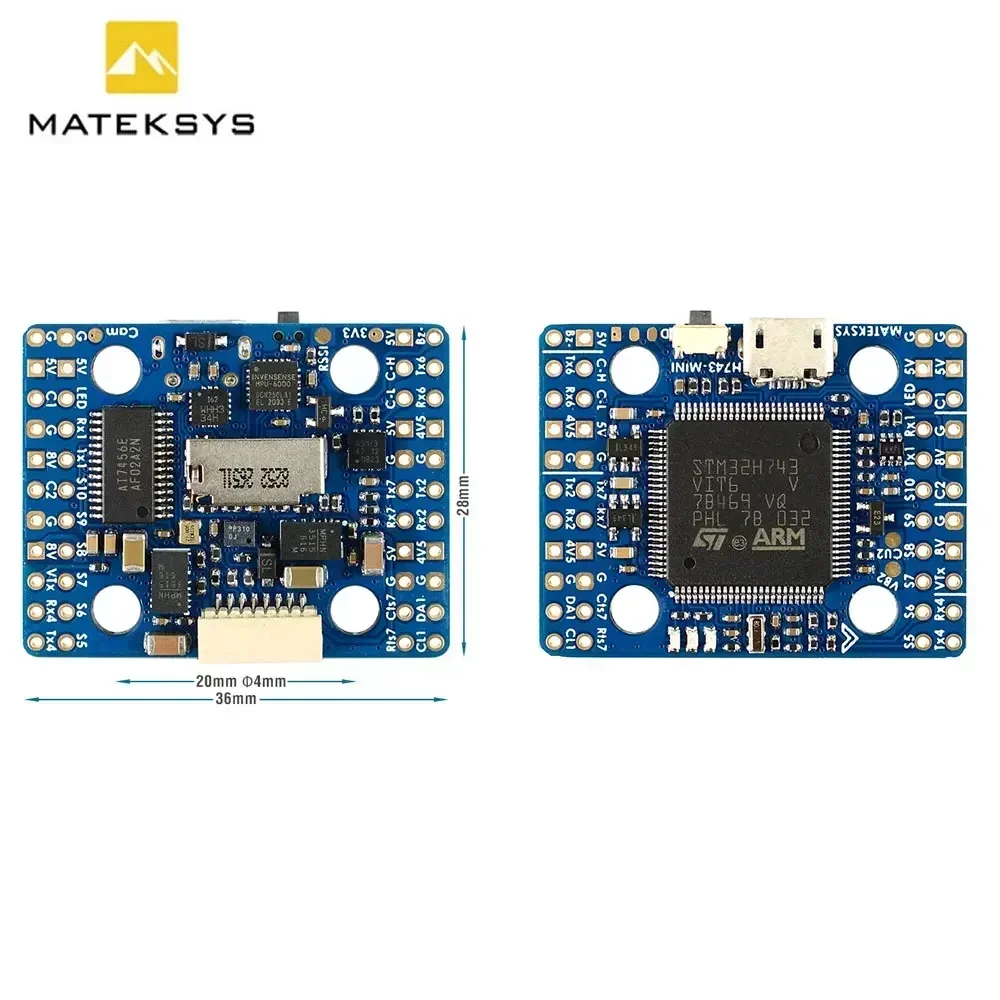RoRuSMatek H743-MINI V3 FC H743 20x20mm Flight Controller With ICM42688P ICM42605 Built-in OSD 11ch 2-8S Lipo For FPV Racing Dro