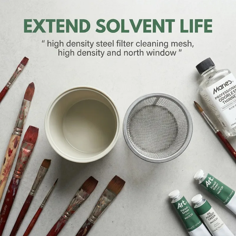 Filter Screen Oil Painting Watercolor Gouache Pen Washing Supplies Multi-functional Painting Pen Washing Bucket Small