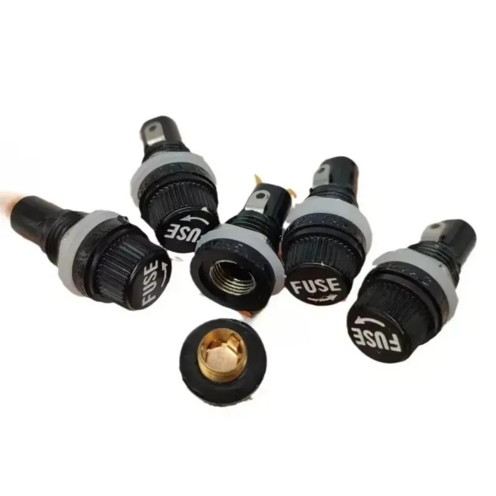 New 5 Pieces 12mm Thread Screw Cap Panel Mounted Fuse Holders 125V/15A 250V/10A