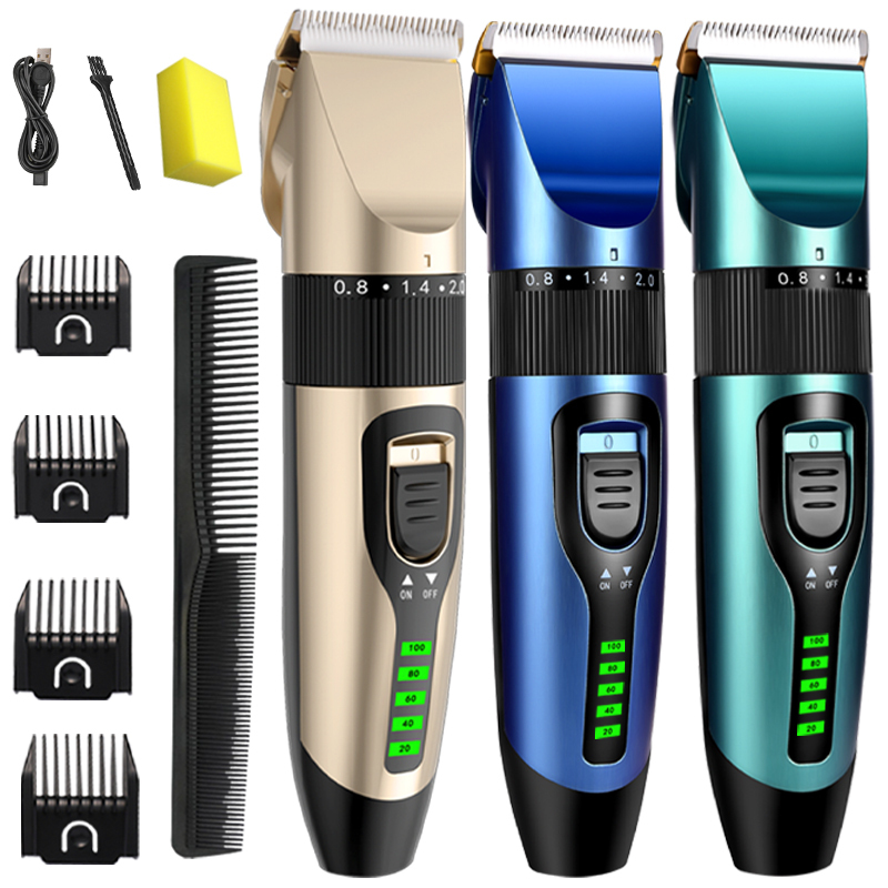  Electric Hair Clipper Wireless Professional Trimmer LED Display Ceramic Blade Household Low Noise Men Hair Clipper Haircut Tool 