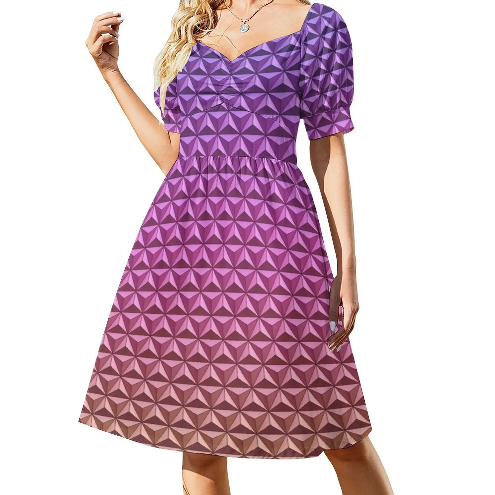 

Geodesic Sphere at Night Short Sleeved Dress Party dresses for women dresses for womens 2025 Long dress Dress