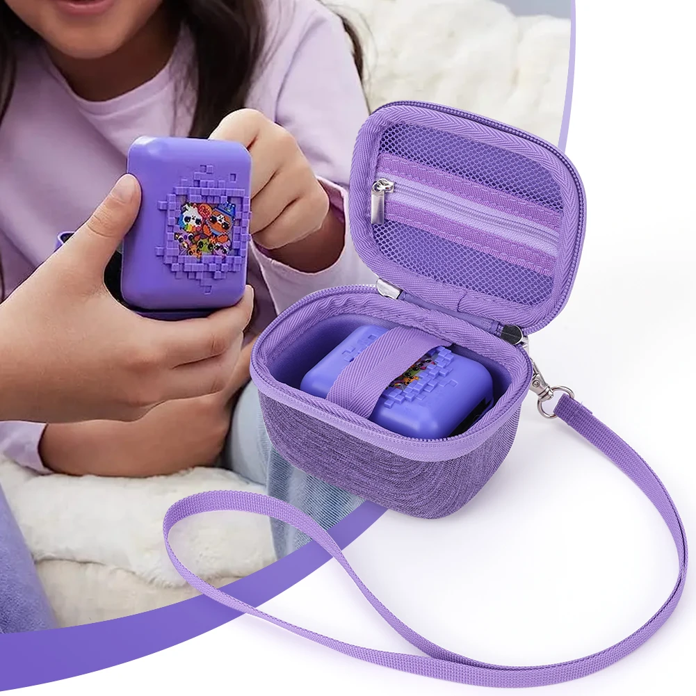 Custodia Rigida EVA Antiurto per Trasporto, Borsa da Viaggio Anti-Caduta con Cordino e Cinghia da Polso per Bitzee, Animale Domestico Digitale Interattivo