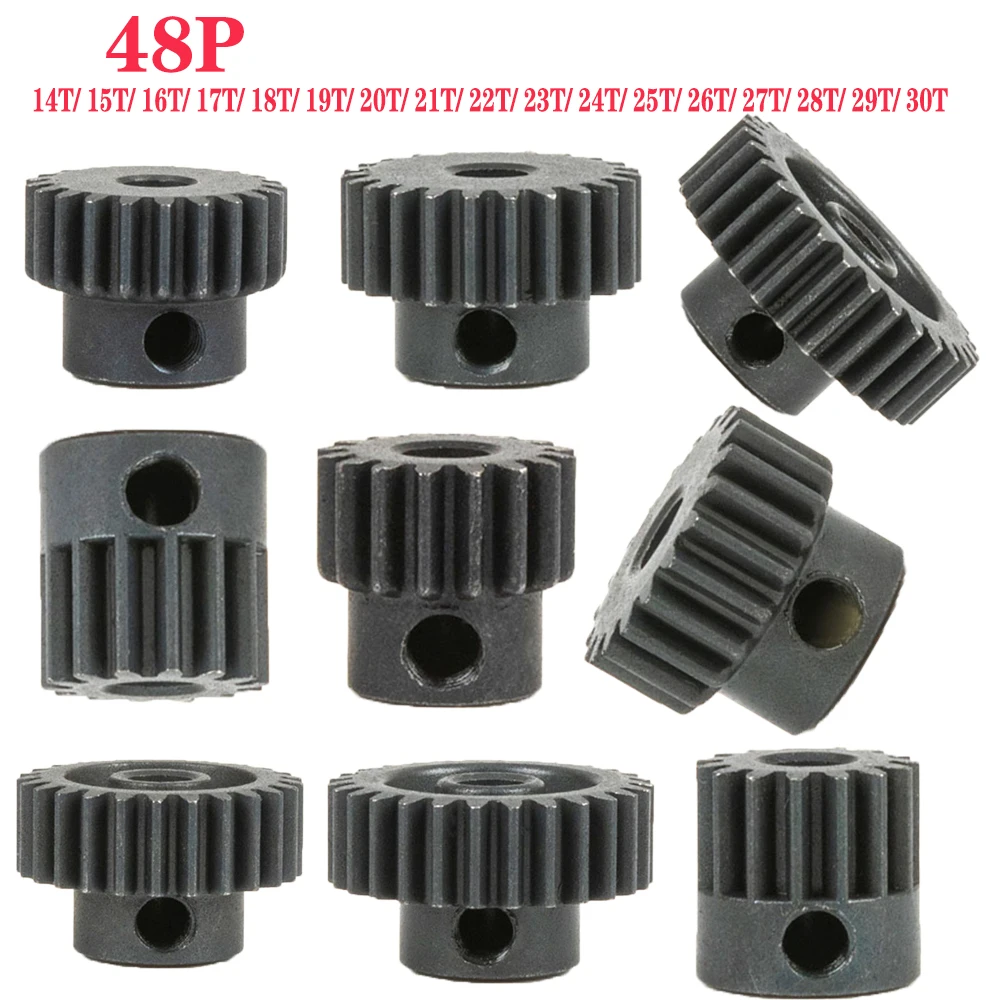 

1PCS 3.175mm 14T 15T 16T 17T 18T 19T 20T 21T 22T 23T 24T 25T Black Steel Metal Pinion Motor Gear For 1/10 1/8 RC Model Car Parts