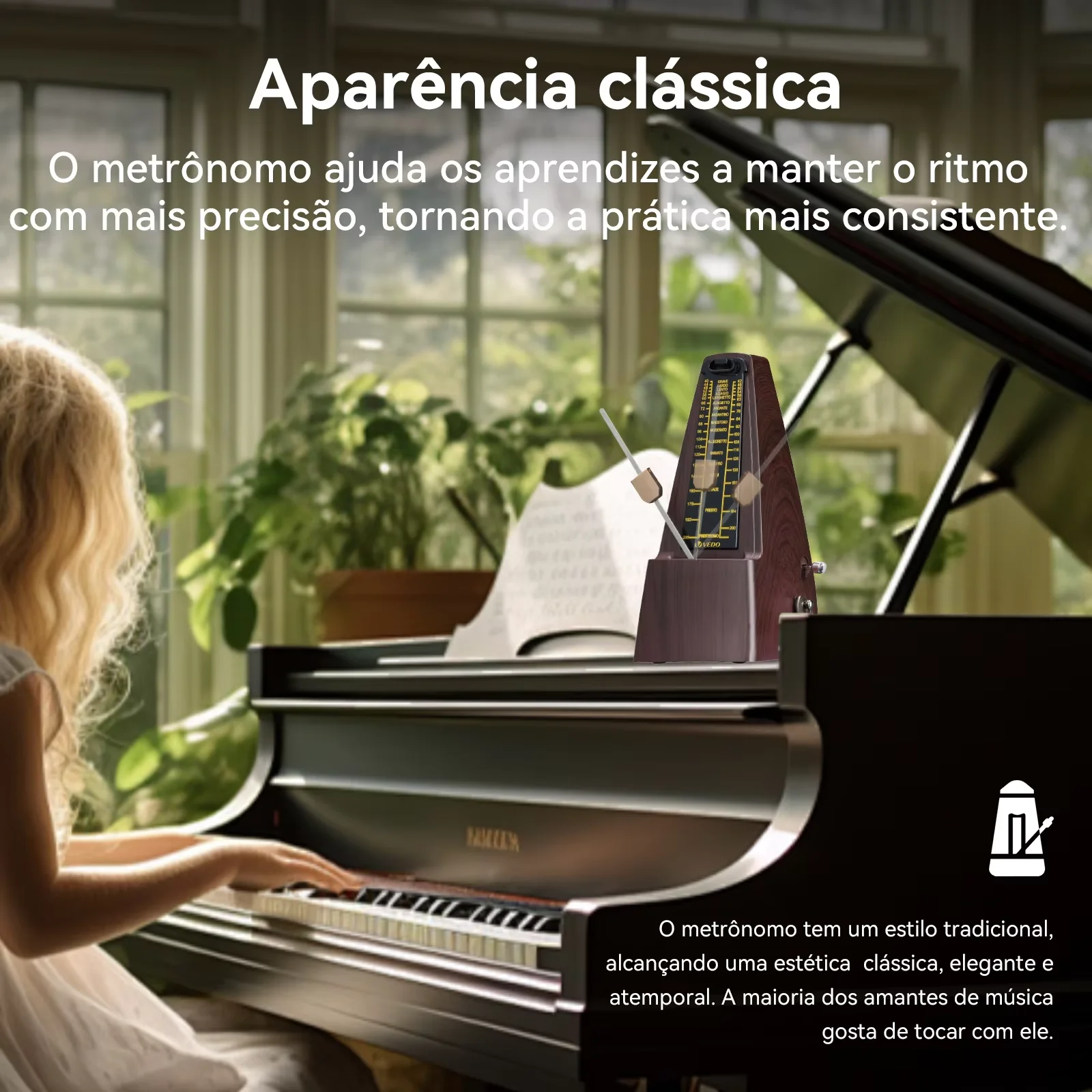 المقاييس الميكانيكية لبيانو جيتار الكمان طبلة باس وغيرها من الآلات الموسيقية، صوت عالٍ، دقة عالية (حبوب الخشب) #2