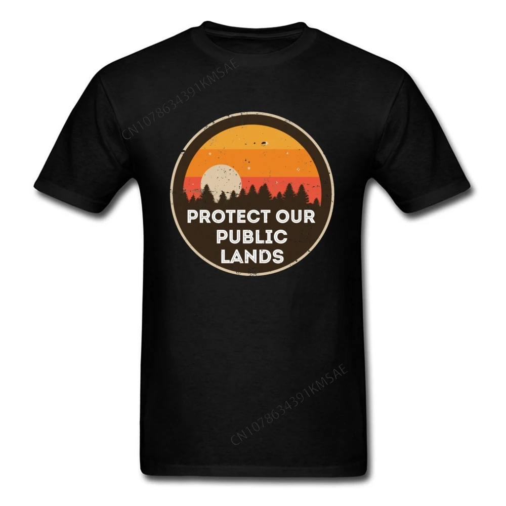 Protect Our Public Lands T Shirt Casual  Barcelona Round Collar Online Store T Shirt Tops Shirt for Men Thanksgiving Day