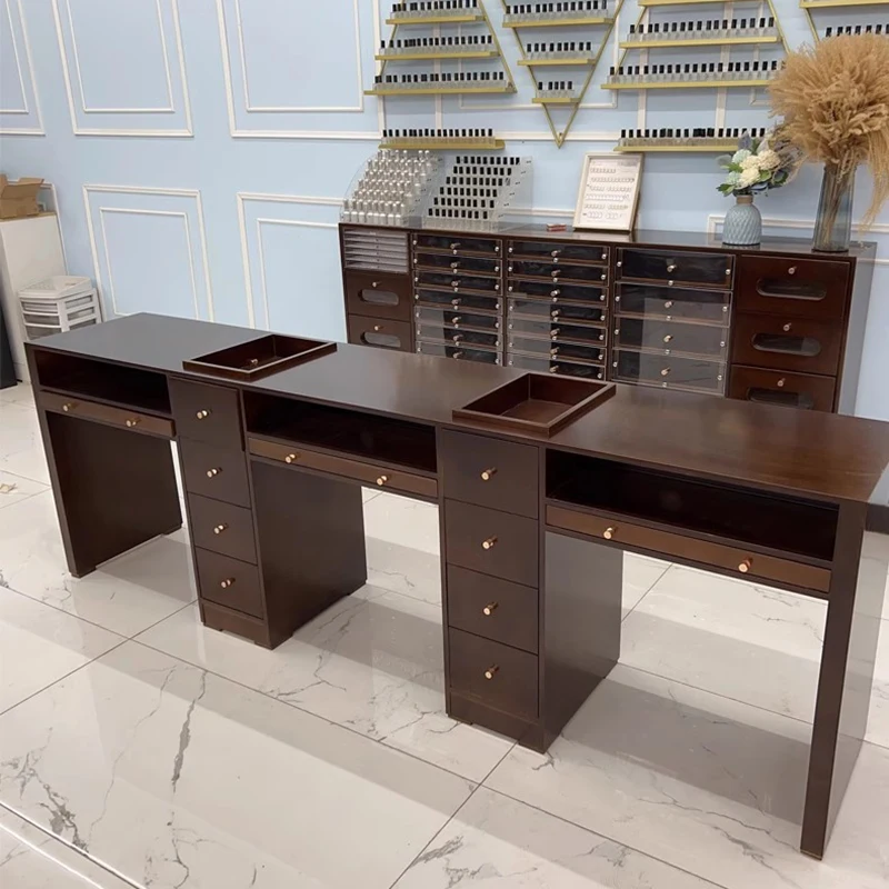

American Rustic Nail Table Retro Classic Minimalist With Drawers Nail Table Profesional Universal Mesa Uñas Manicura Furniture